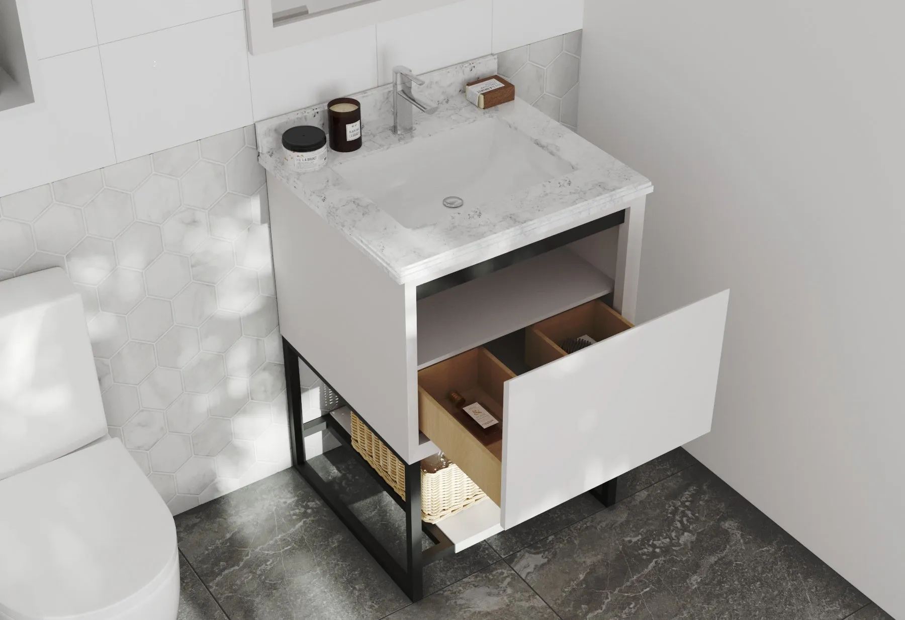 Alto 24" White Bathroom Vanity with Countertop