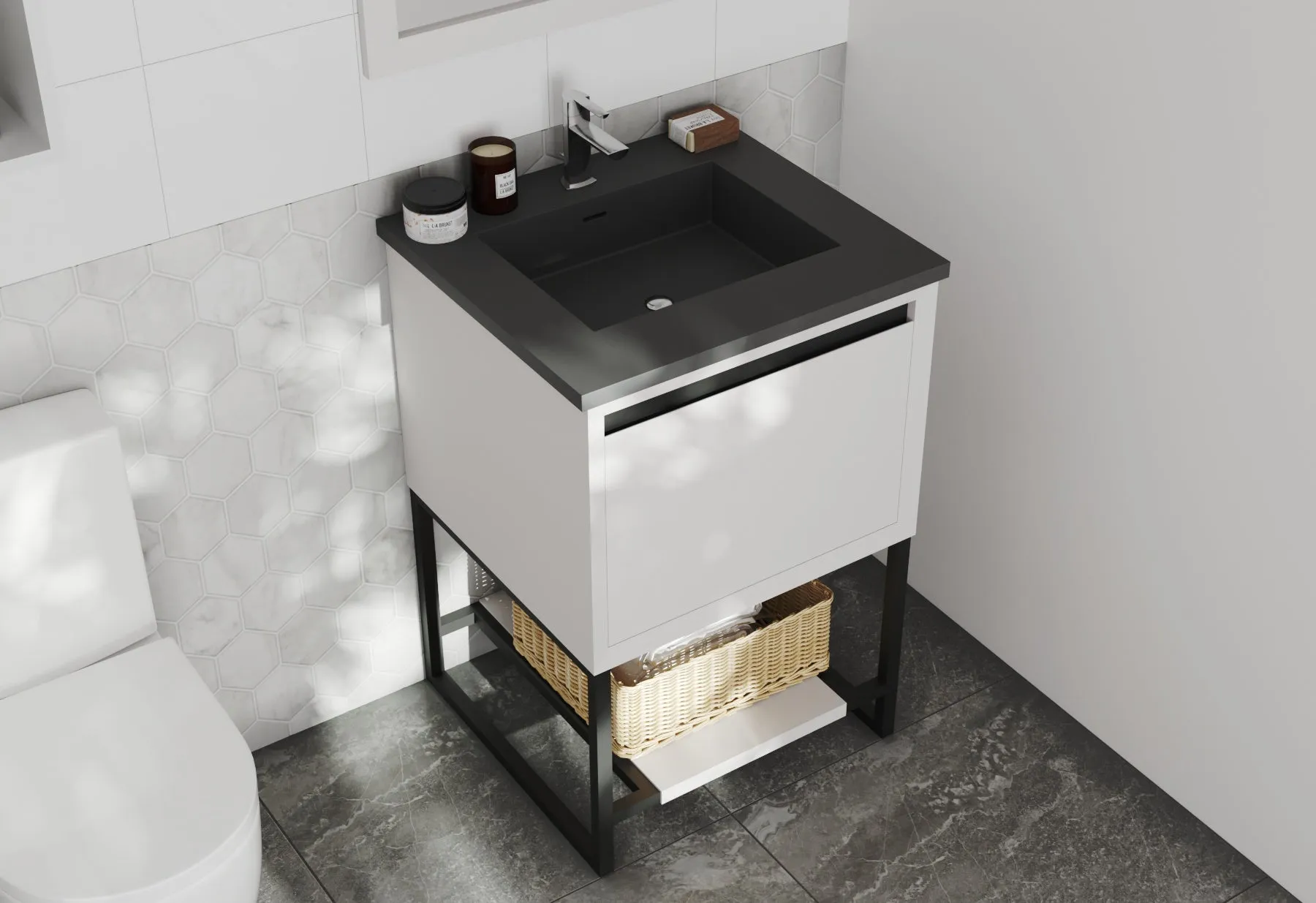 Alto 24" White Bathroom Vanity with Countertop
