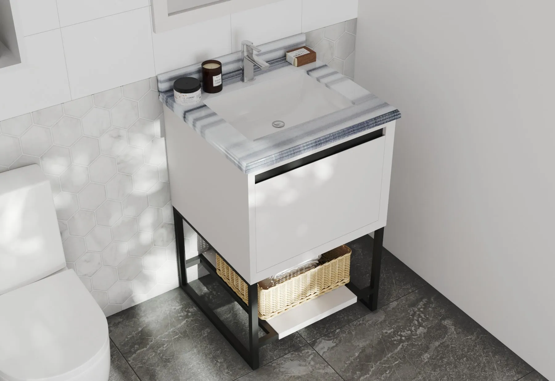 Alto 24" White Bathroom Vanity with Countertop