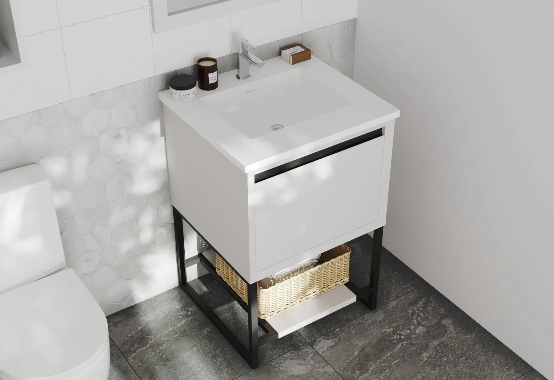 Alto 24" White Bathroom Vanity with Countertop