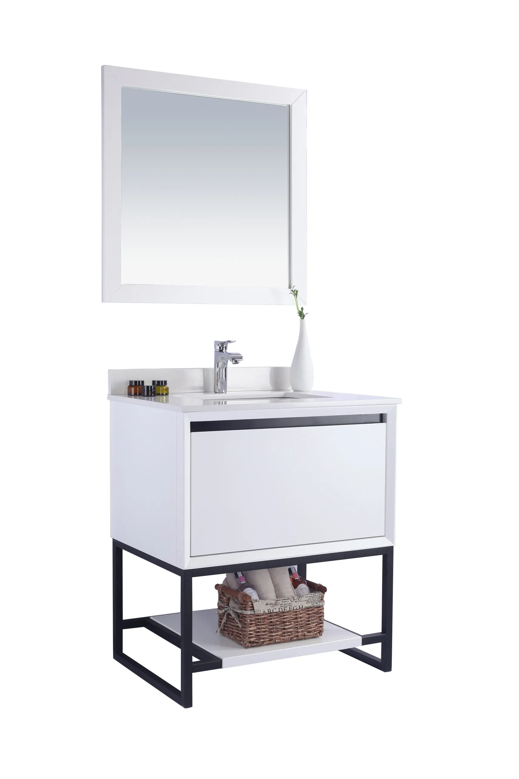 Alto 30" White Bathroom Vanity with Countertop