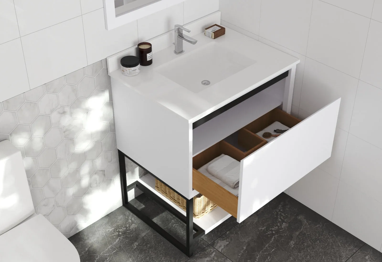 Alto 30" White Bathroom Vanity with Countertop