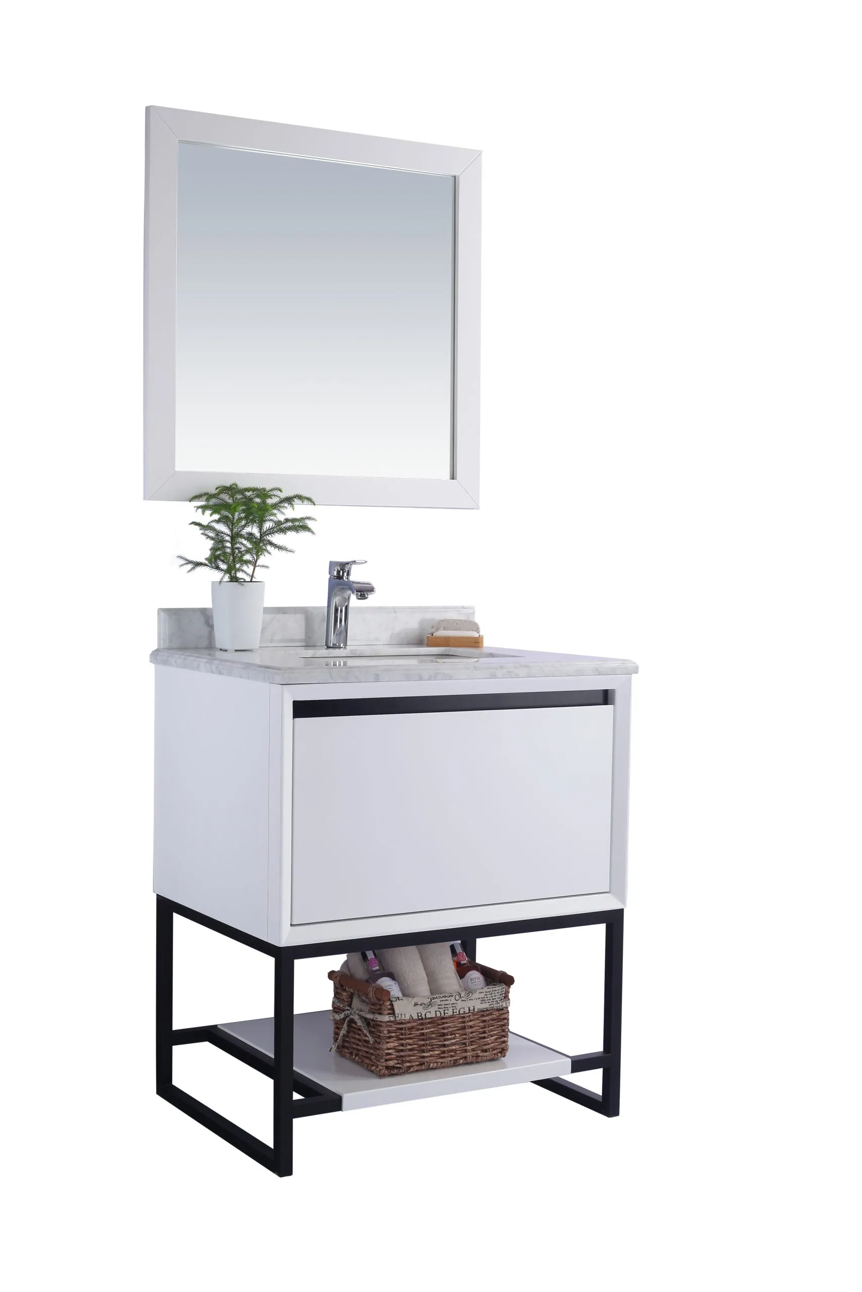 Alto 30" White Bathroom Vanity with Countertop