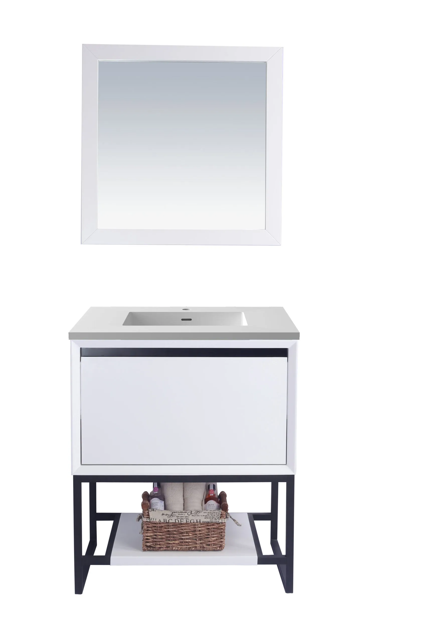 Alto 30" White Bathroom Vanity with Countertop