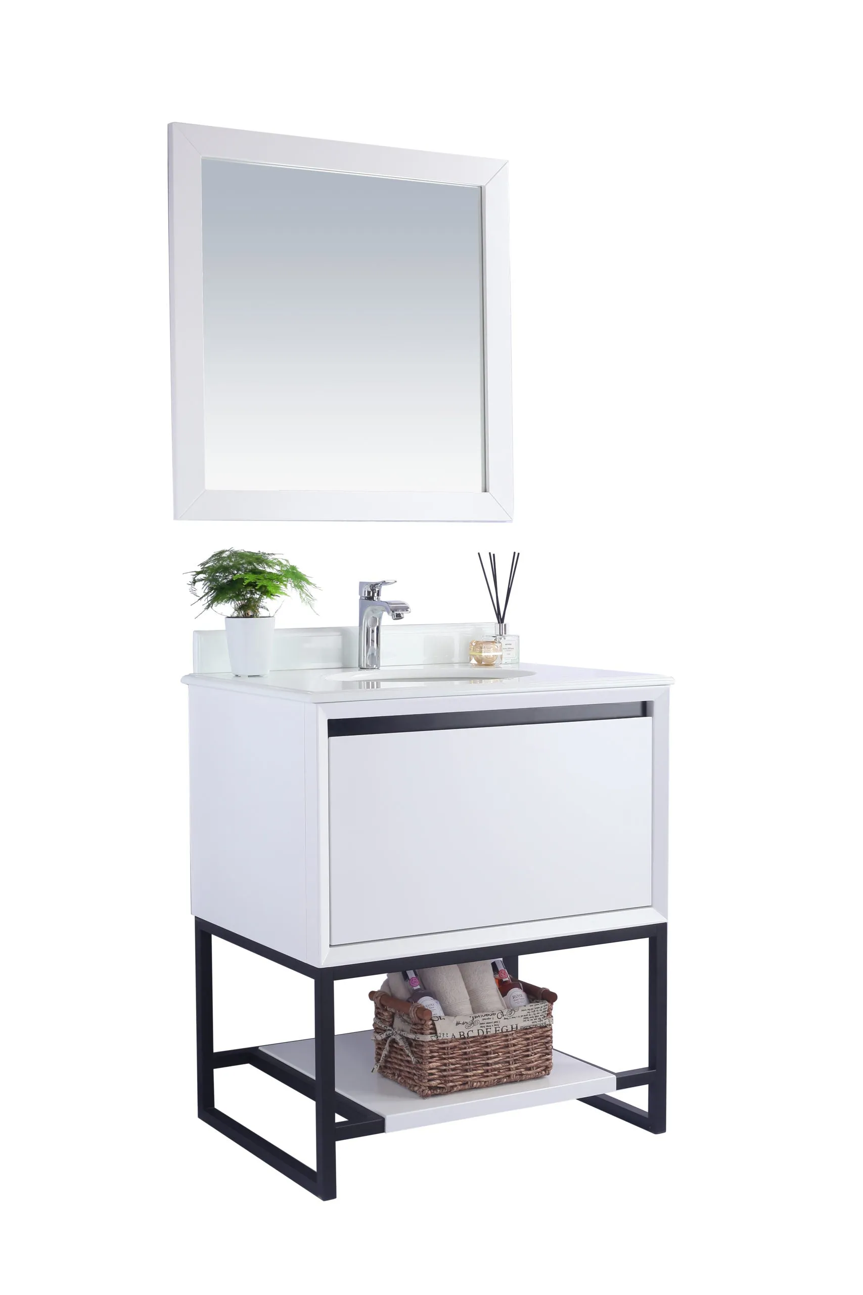Alto 30" White Bathroom Vanity with Countertop