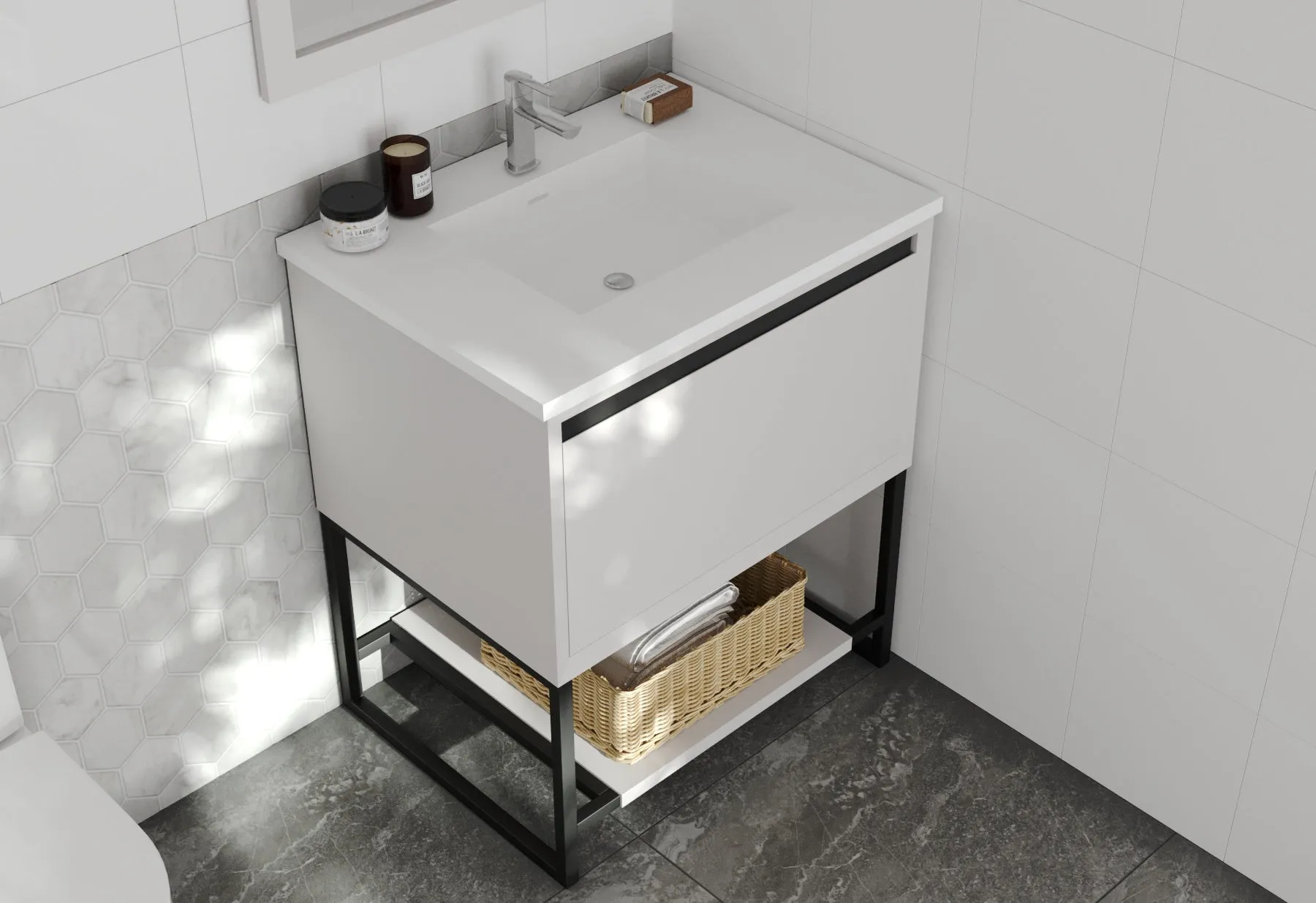 Alto 30" White Bathroom Vanity with Countertop
