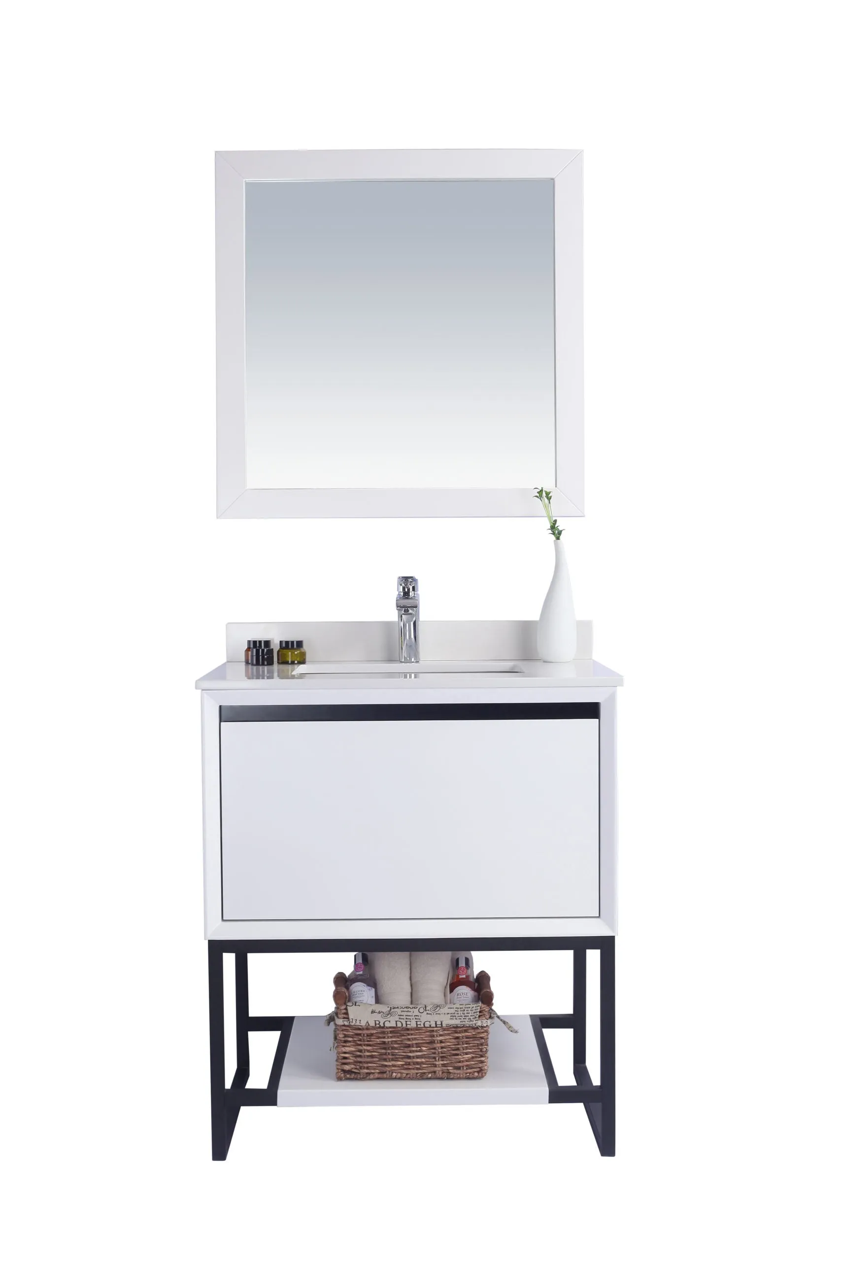 Alto 30" White Bathroom Vanity with Countertop