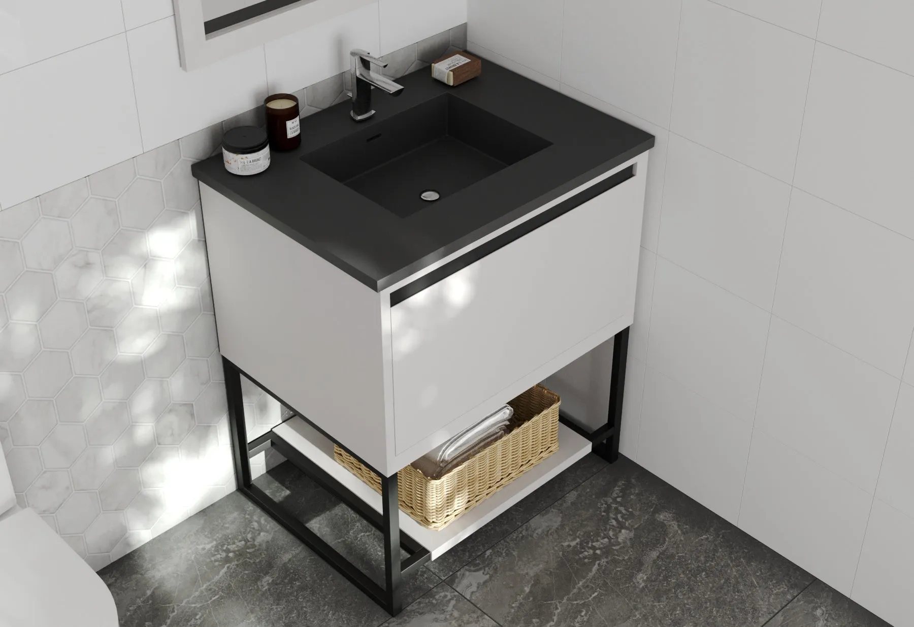 Alto 30" White Bathroom Vanity with Countertop