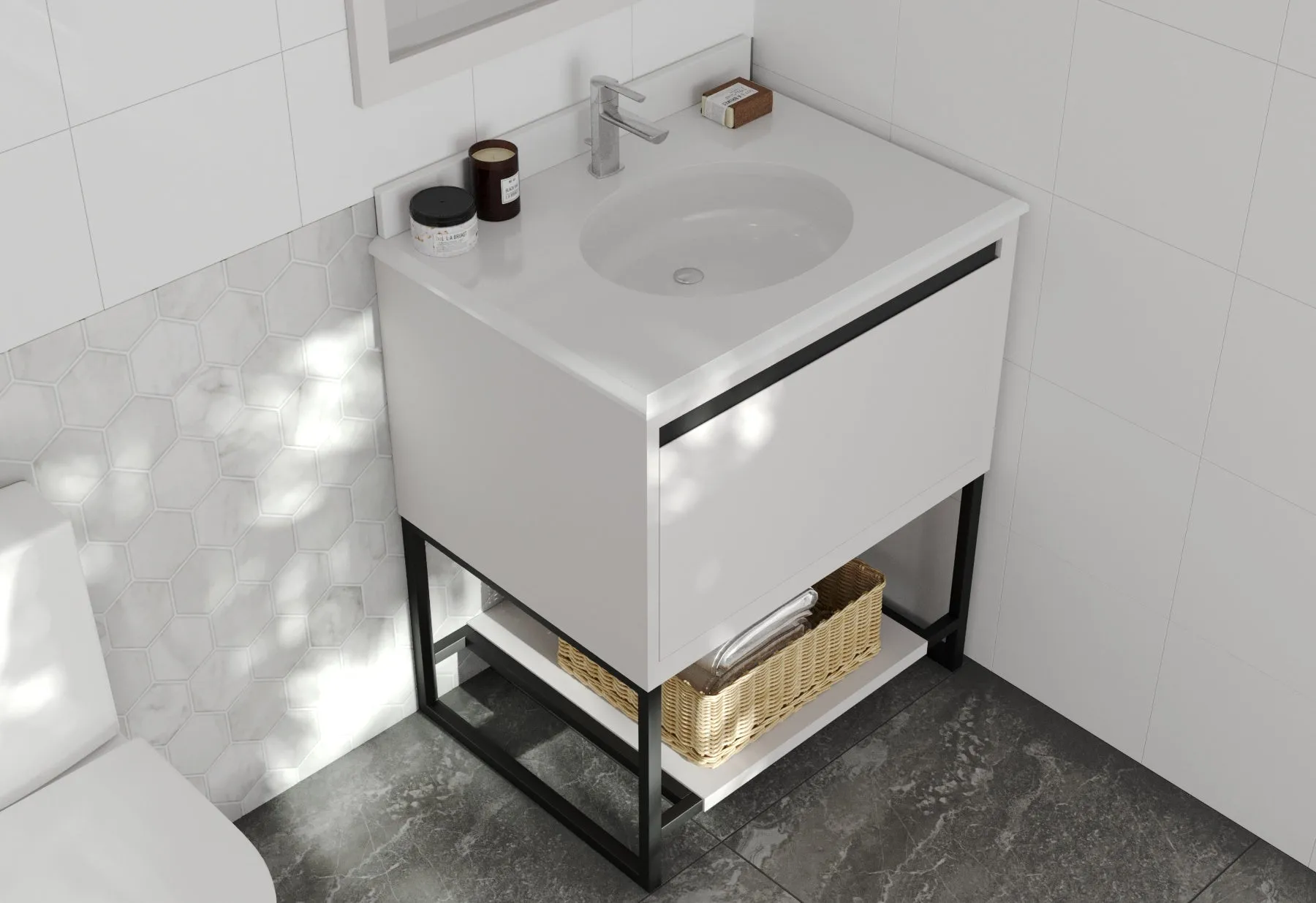 Alto 30" White Bathroom Vanity with Countertop
