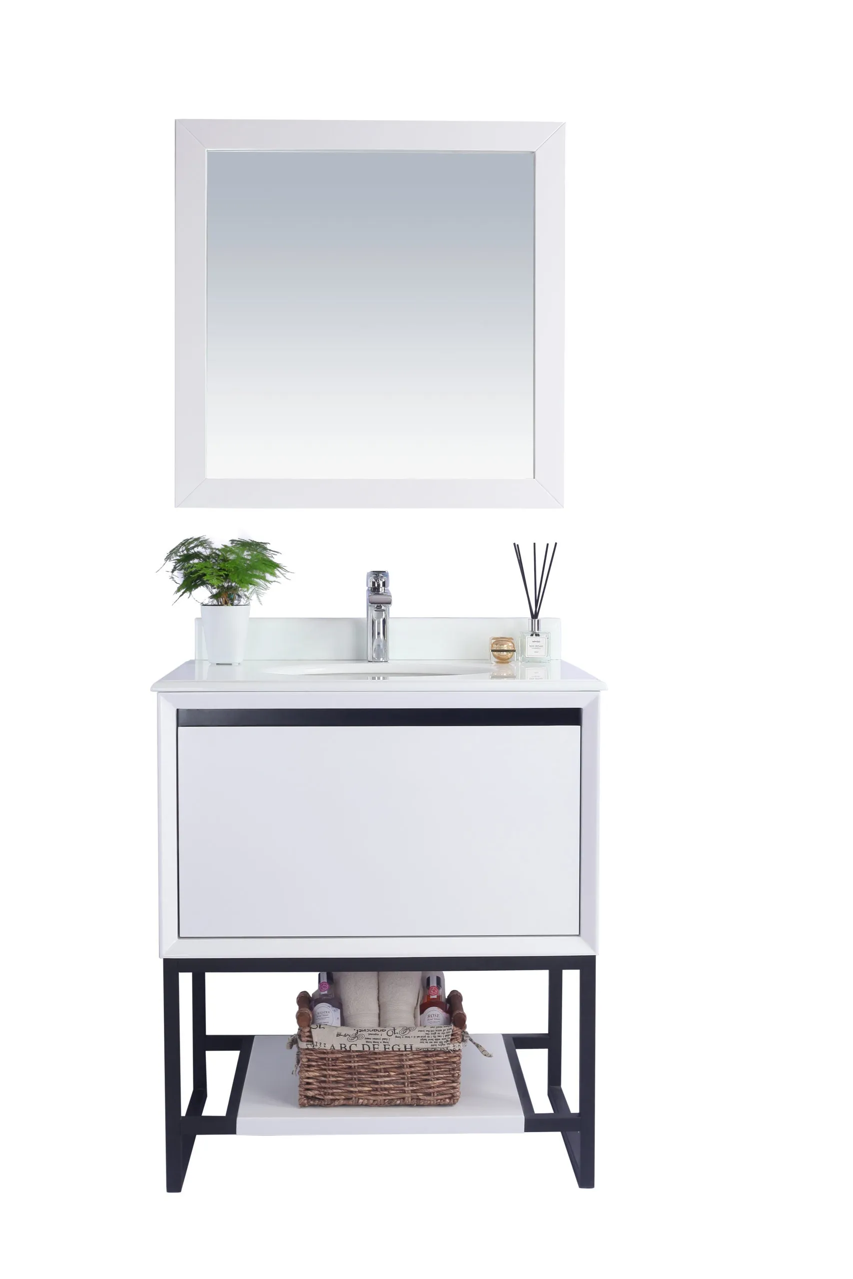 Alto 30" White Bathroom Vanity with Countertop