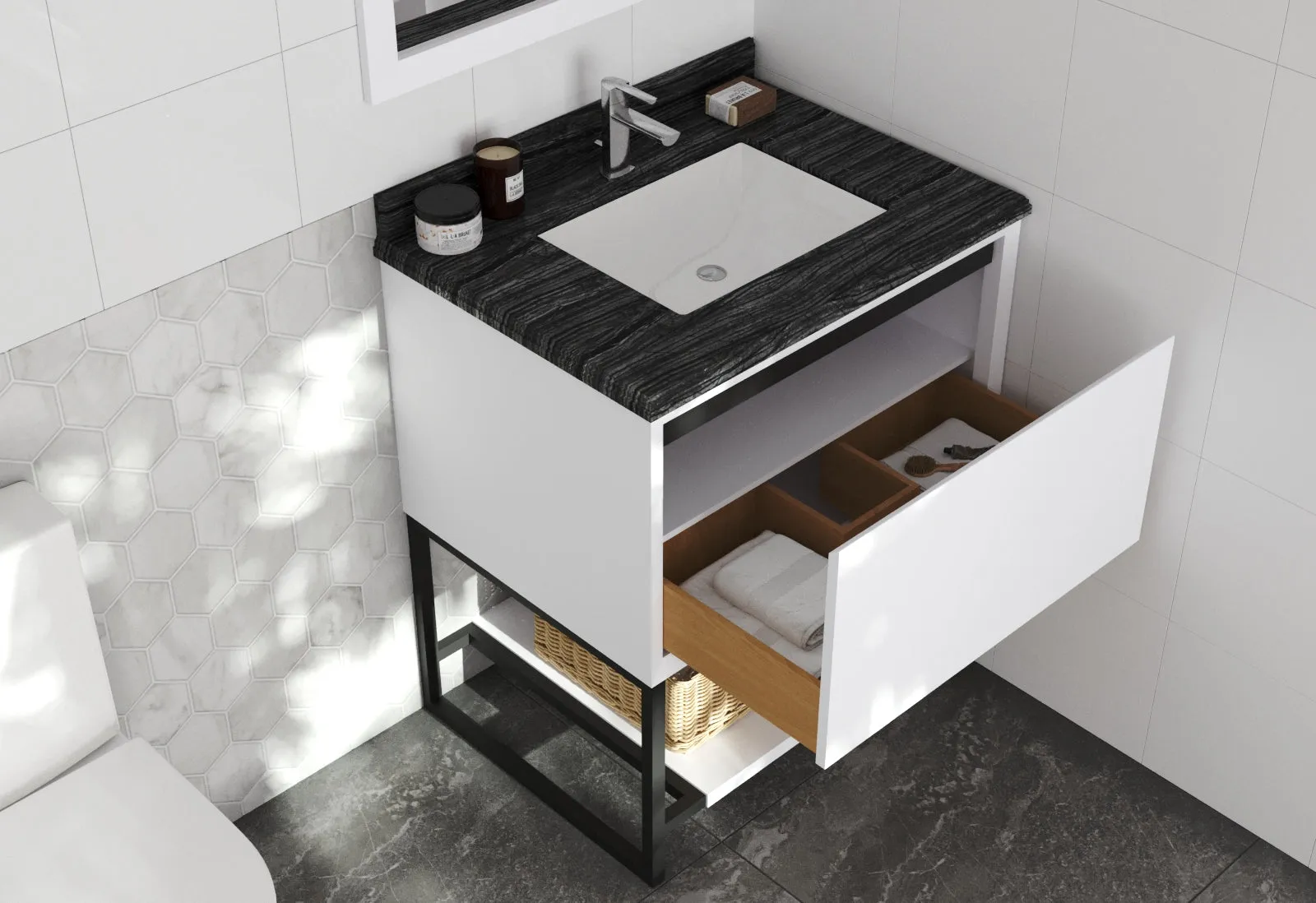 Alto 30" White Bathroom Vanity with Countertop