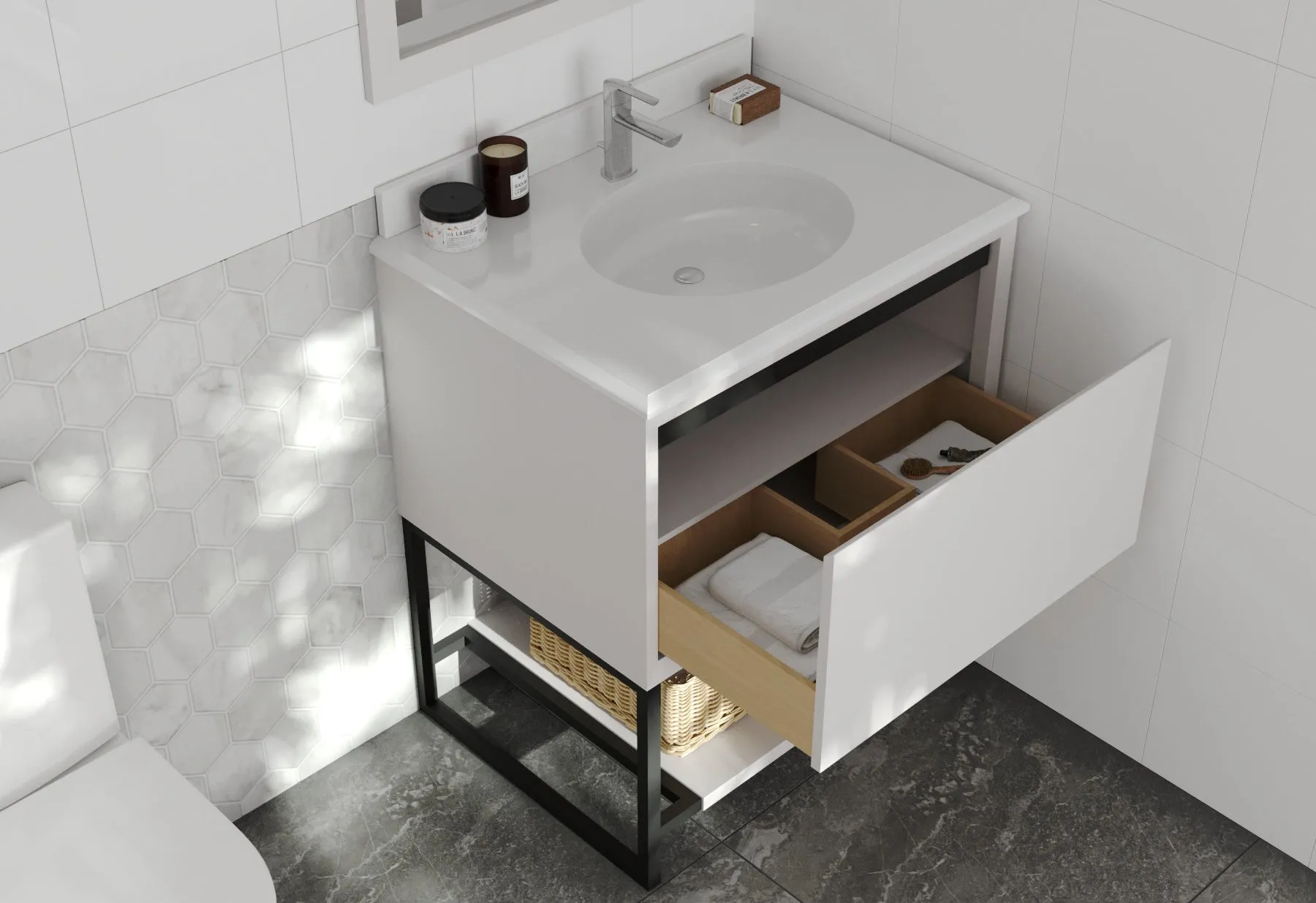Alto 30" White Bathroom Vanity with Countertop