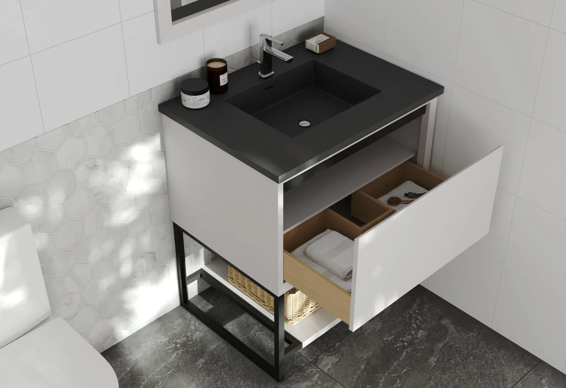 Alto 30" White Bathroom Vanity with Countertop