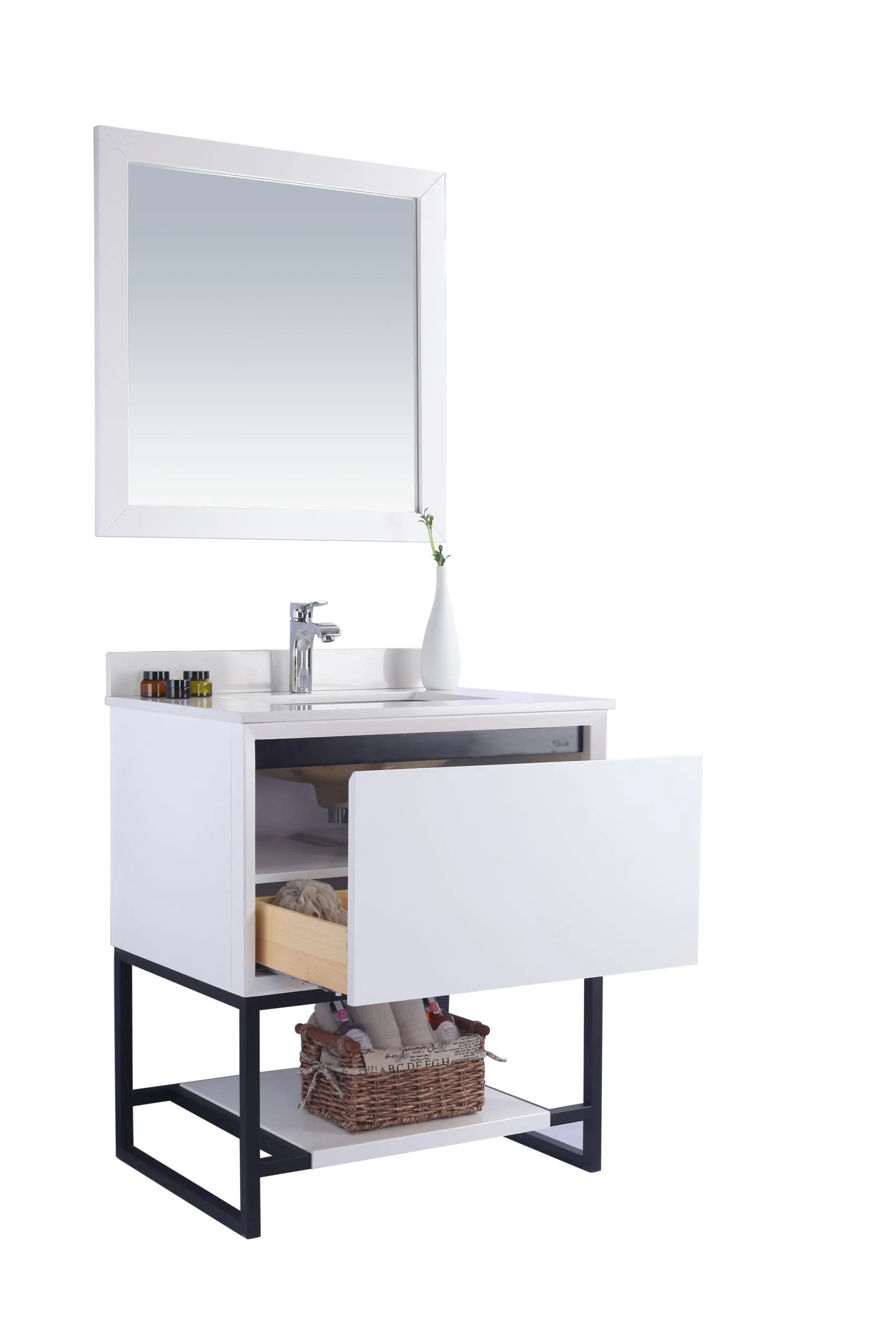 Alto 30" White Bathroom Vanity with Countertop