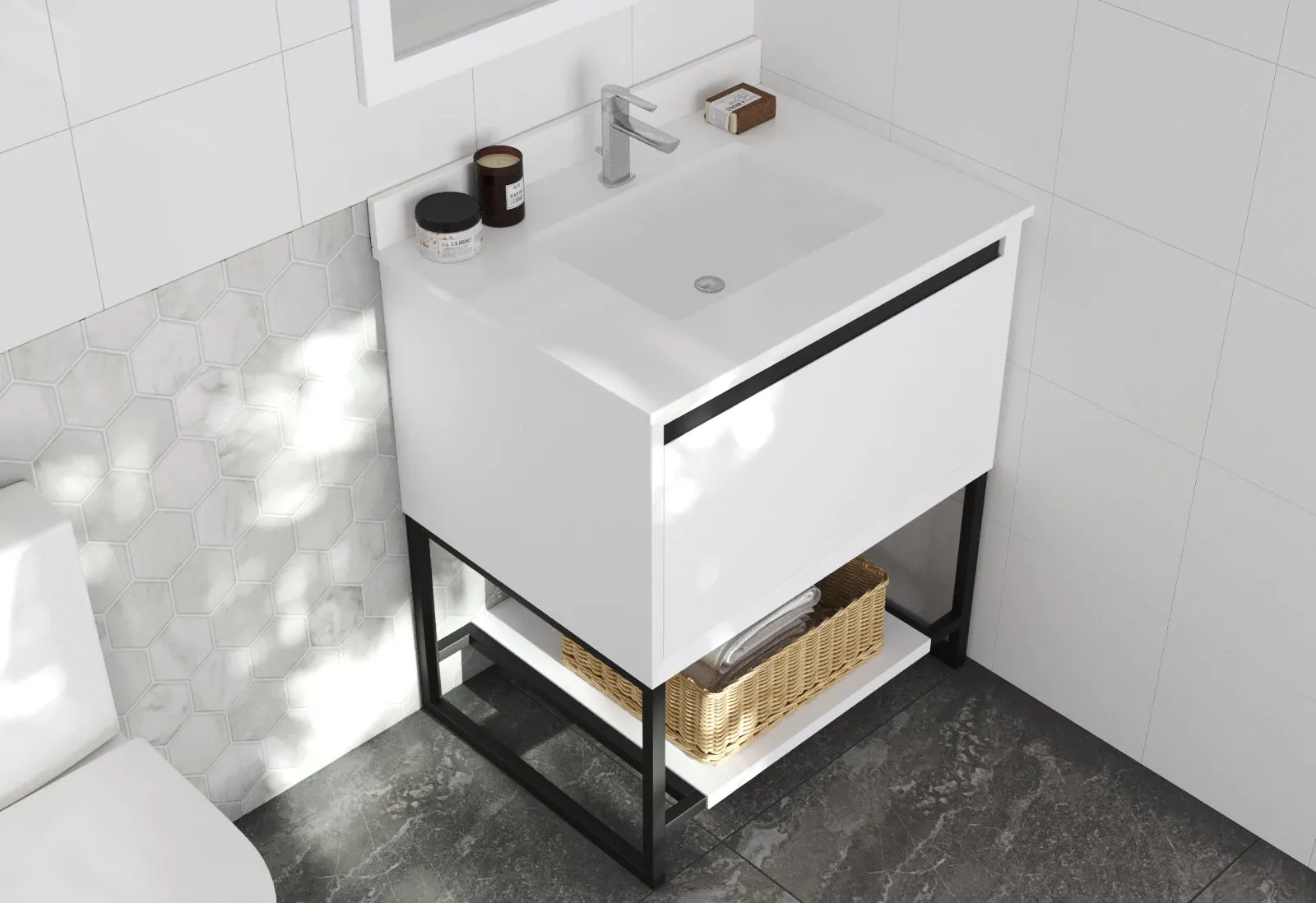 Alto 30" White Bathroom Vanity with Countertop