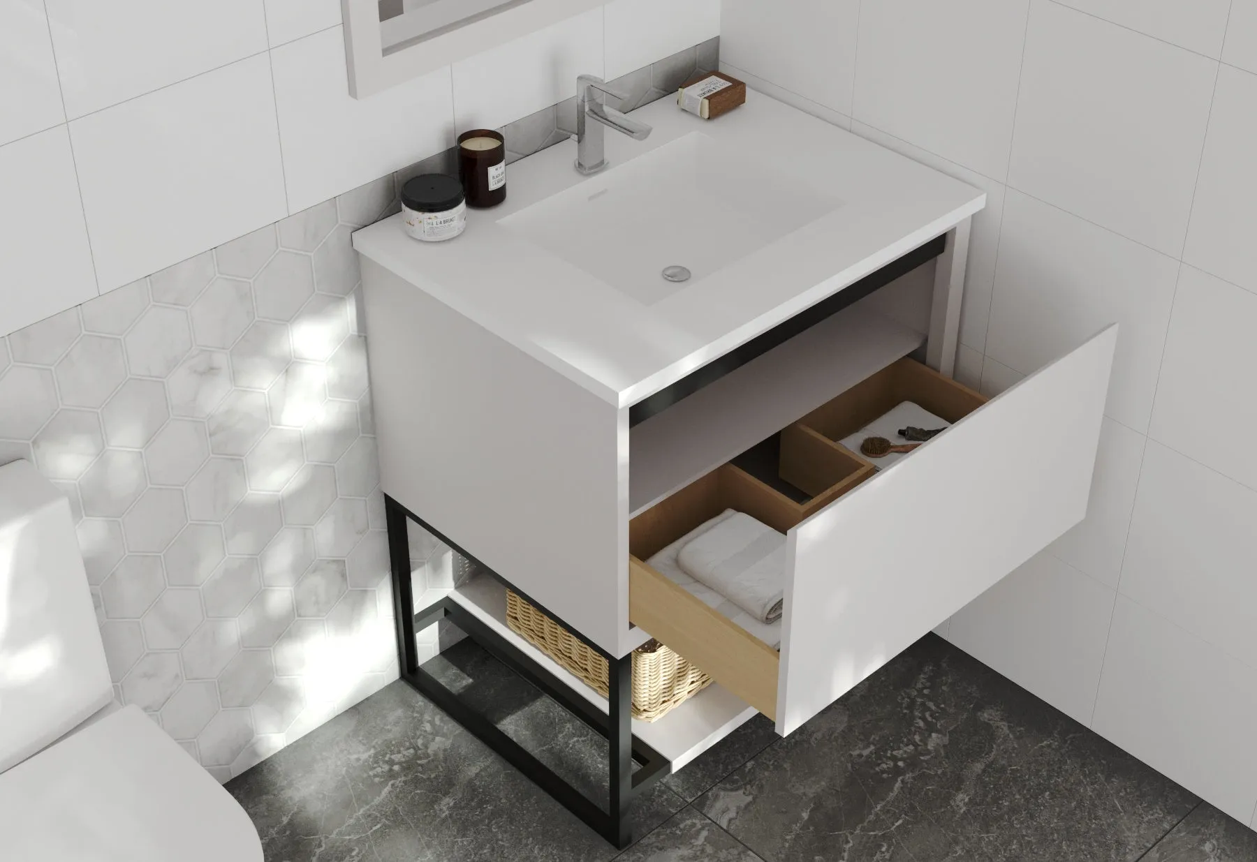 Alto 30" White Bathroom Vanity with Countertop