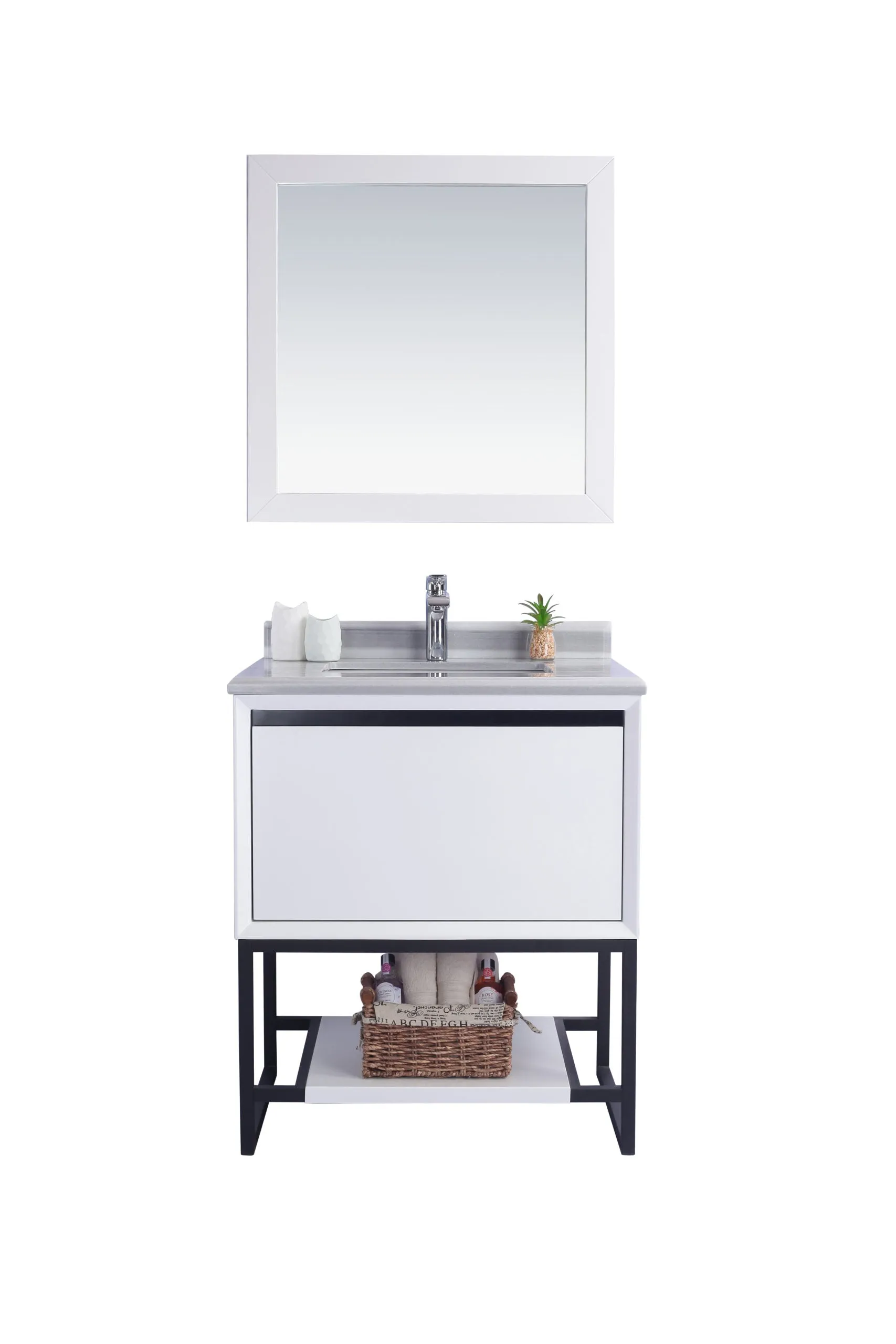 Alto 30" White Bathroom Vanity with Countertop