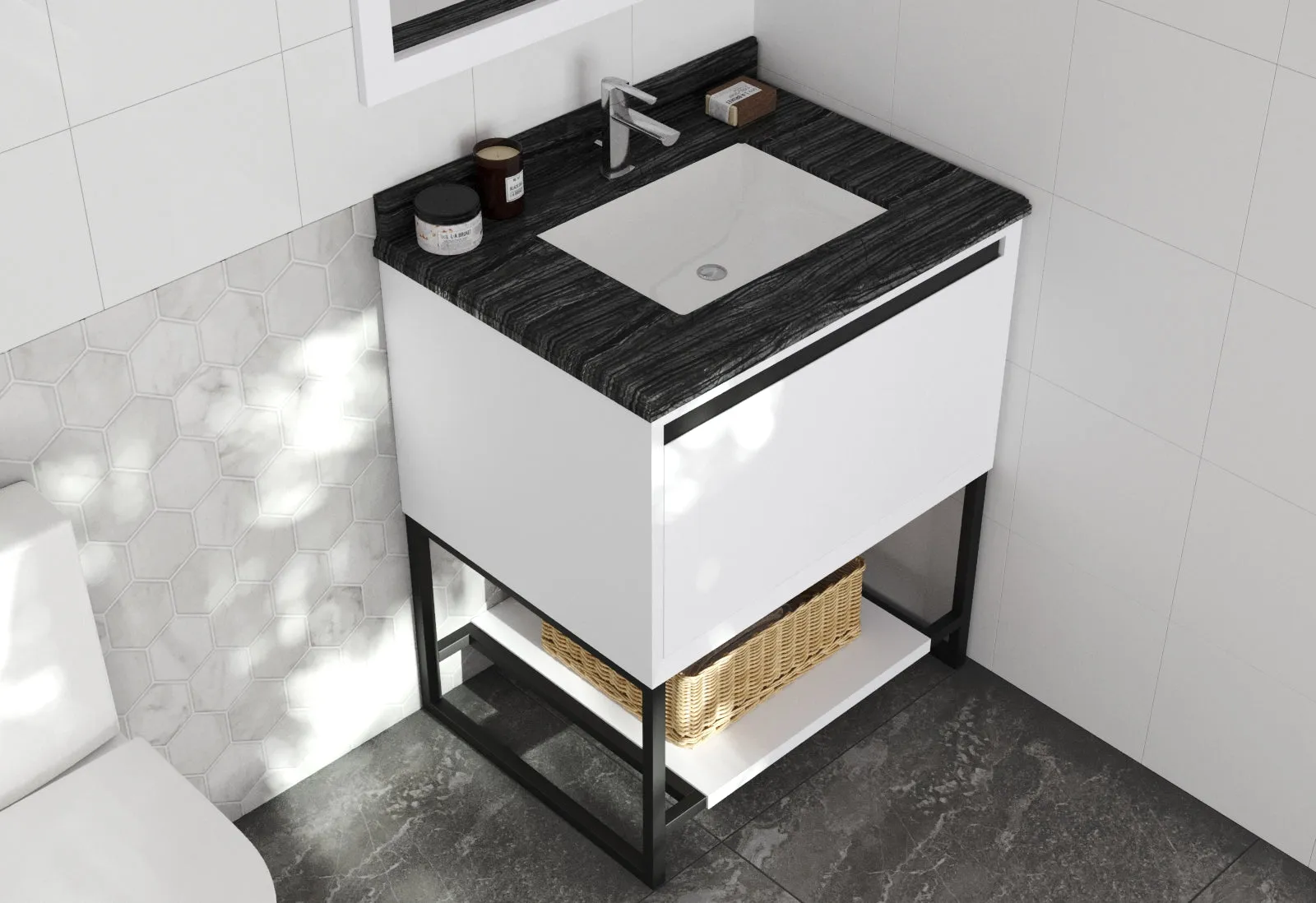 Alto 30" White Bathroom Vanity with Countertop