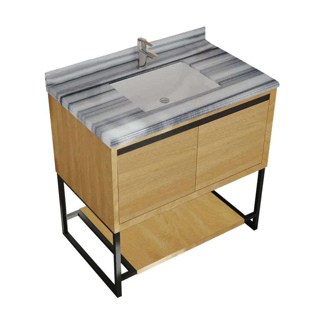 Alto 36" California White Oak Bathroom Vanity with Countertop