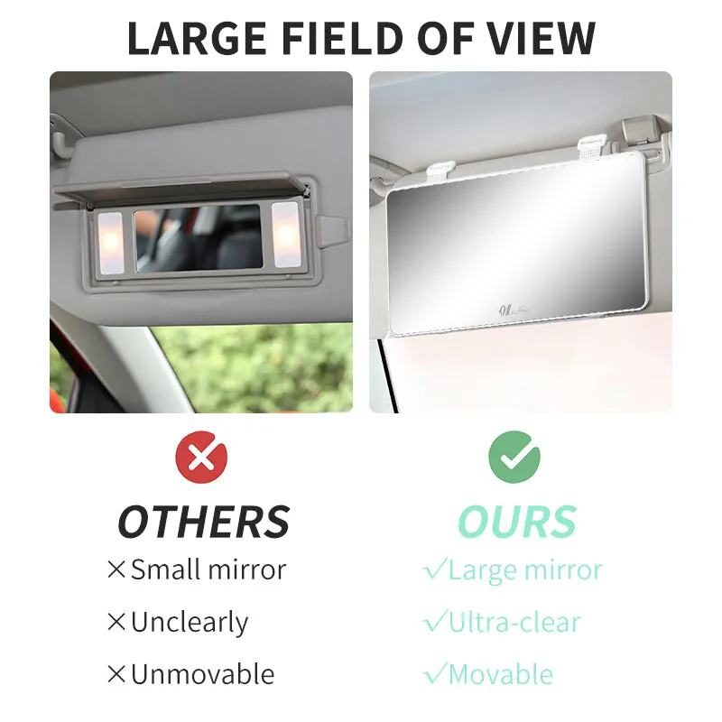 Amazon Best Seller: Car Sunshade Board Makeup Mirror with LED Tri-color Lighted Vanity Mirror