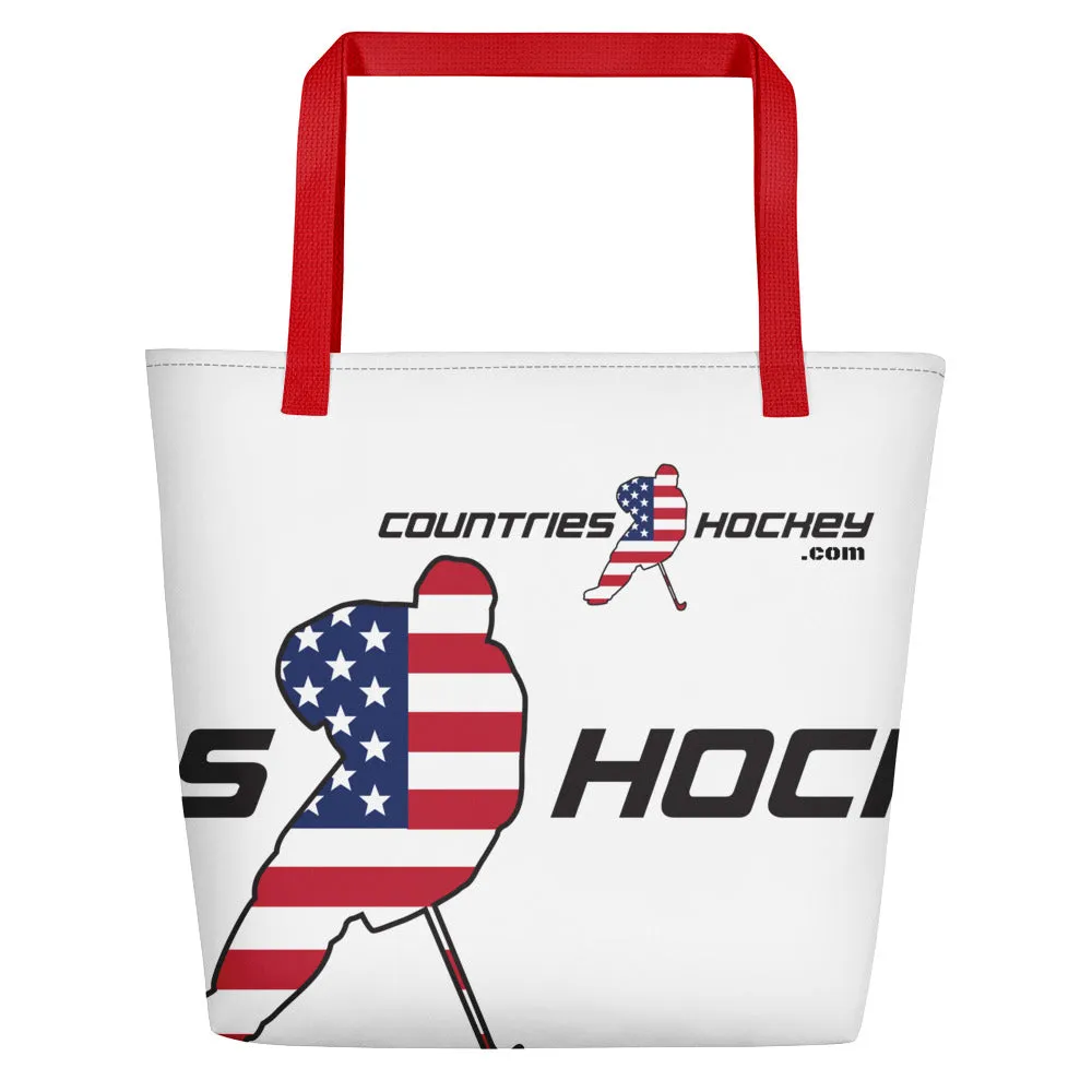 America Hockey & Lifestyle Beach Bag (all-over print) | by CountriesHockey.com