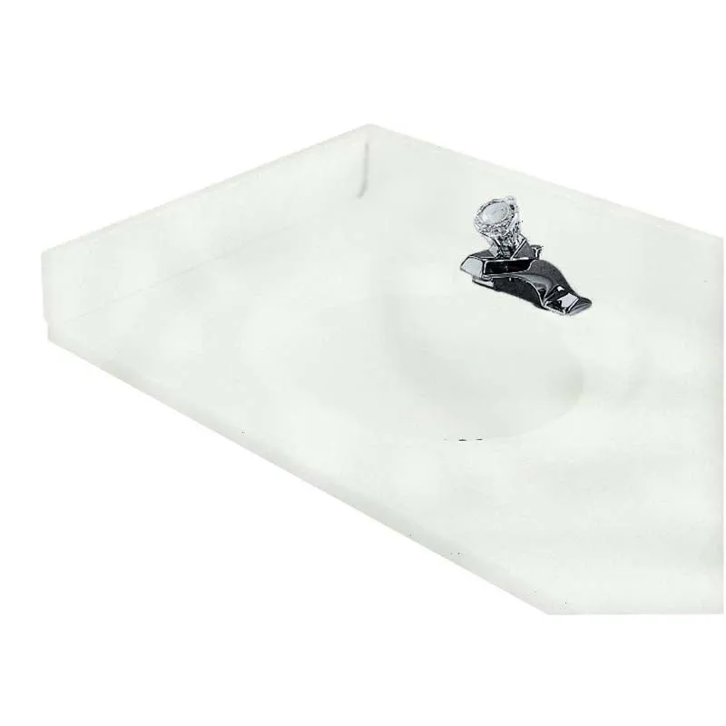 American Standard CMB8239.801 19" Cultured Marble Left Hand Sidesplash in White Swirl