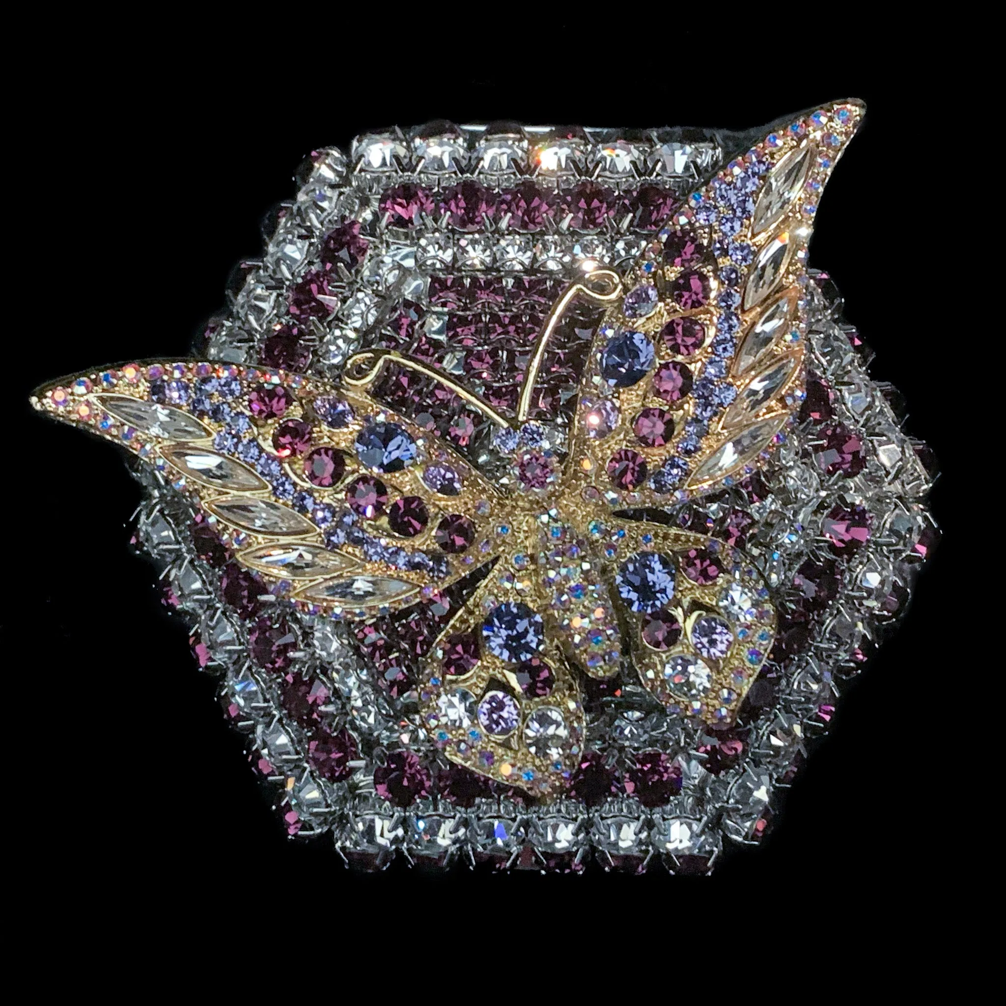 Amethyst Butterfly Hexagon Box Featuring Premium Crystals