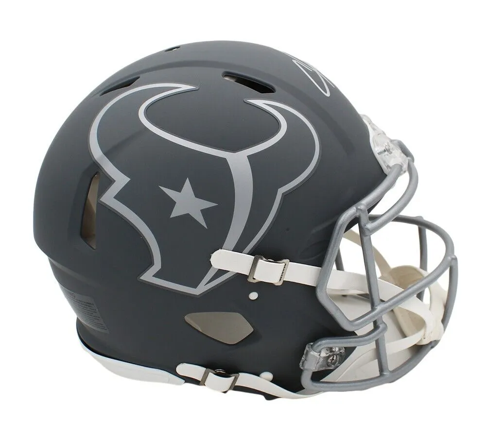 Andre Johnson Signed Houston Texans Speed Authentic Slate Helmet w/ Insc.