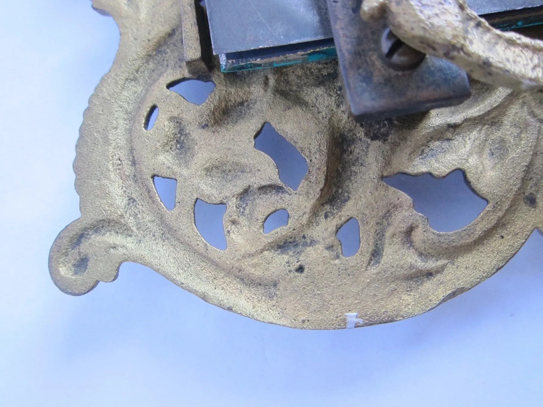 Antique Brass Cherub Vanity Mirror