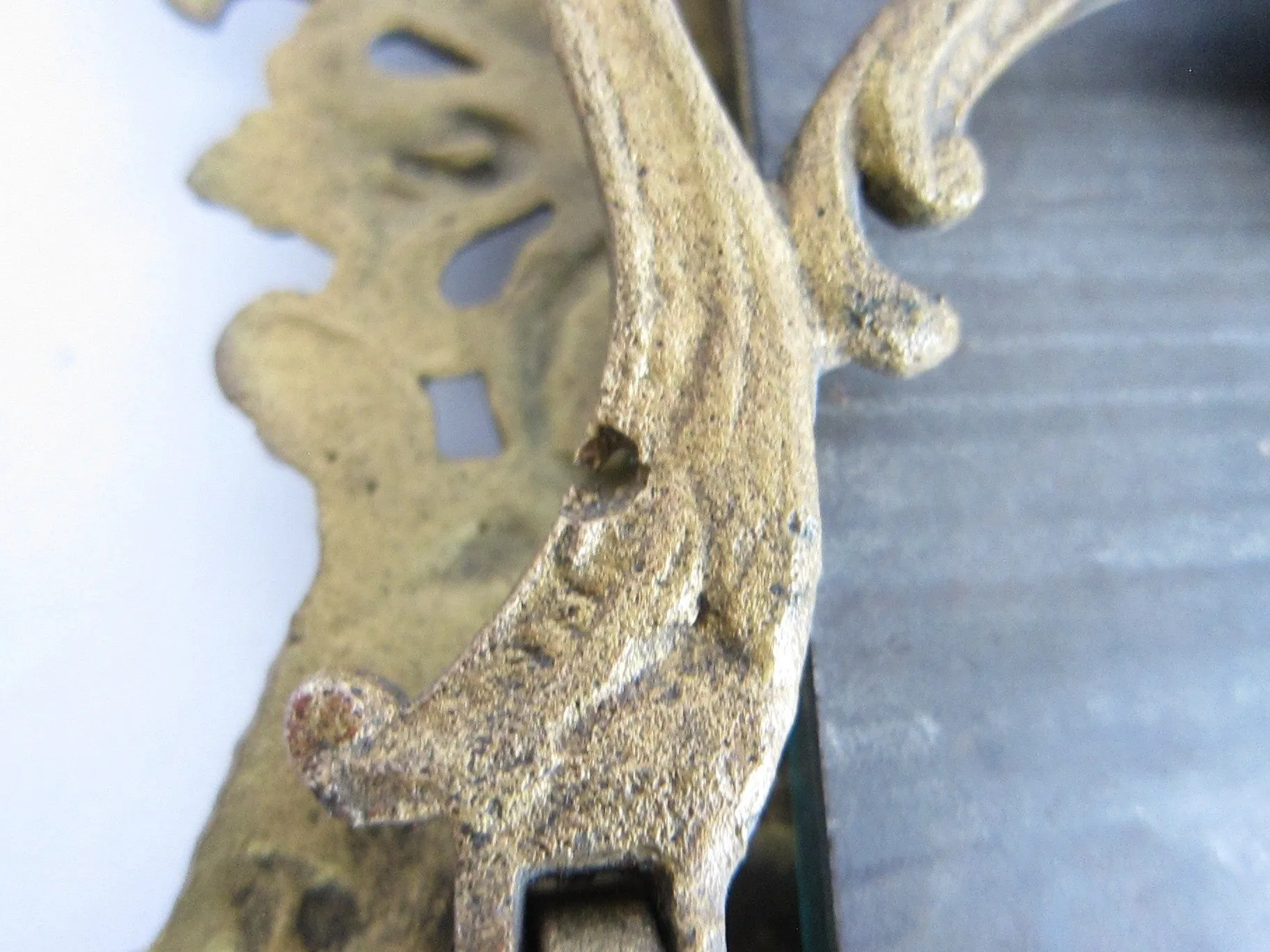 Antique Brass Cherub Vanity Mirror