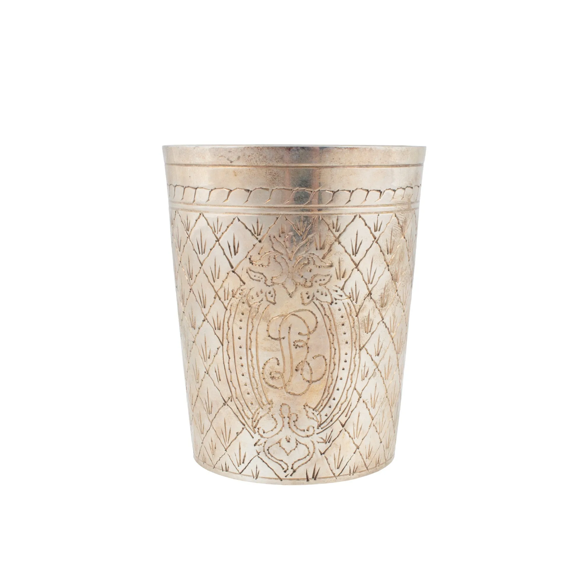 Antique French Engraved Silver Cup