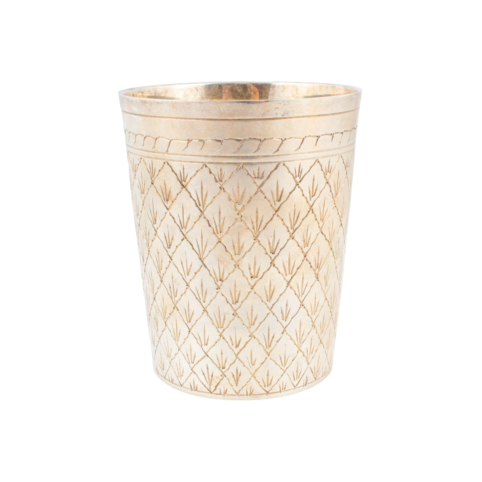 Antique French Engraved Silver Cup