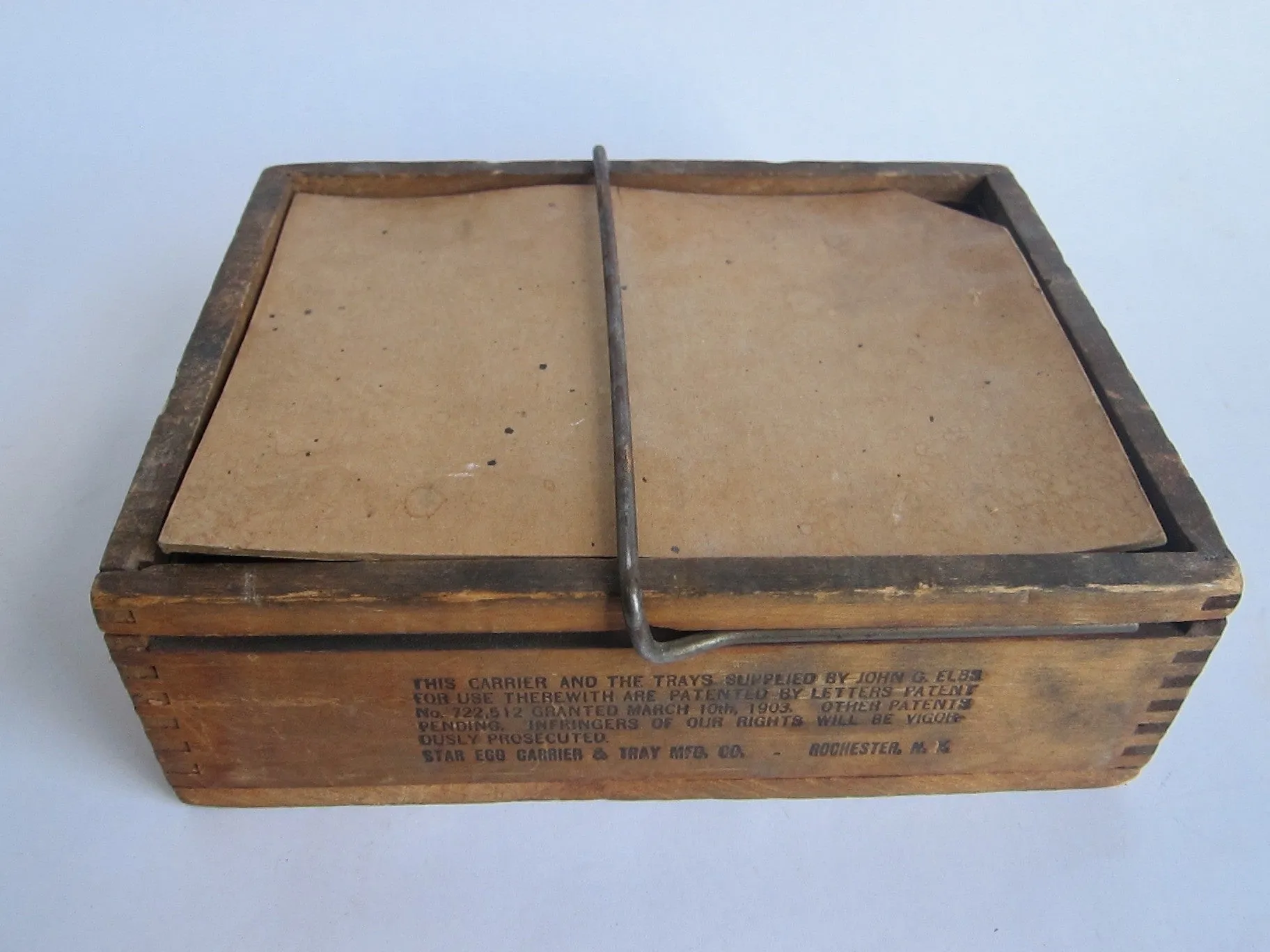 Antique Primitive Starr Egg Carrier - John G. Elbs, N.Y.