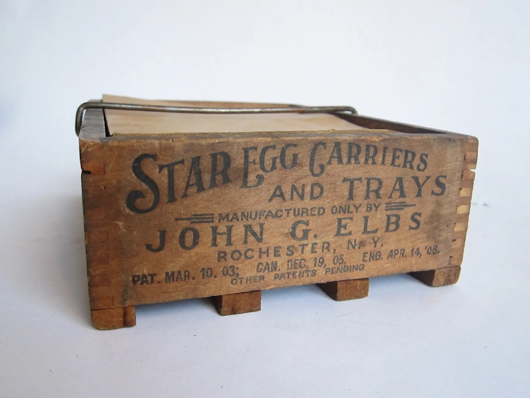 Antique Primitive Starr Egg Carrier - John G. Elbs, N.Y.