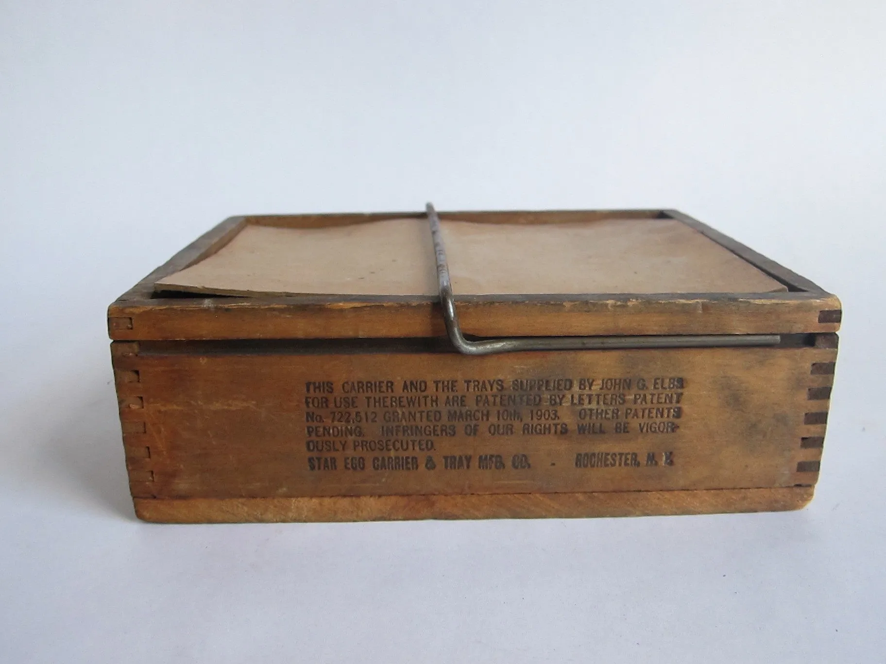 Antique Primitive Starr Egg Carrier - John G. Elbs, N.Y.