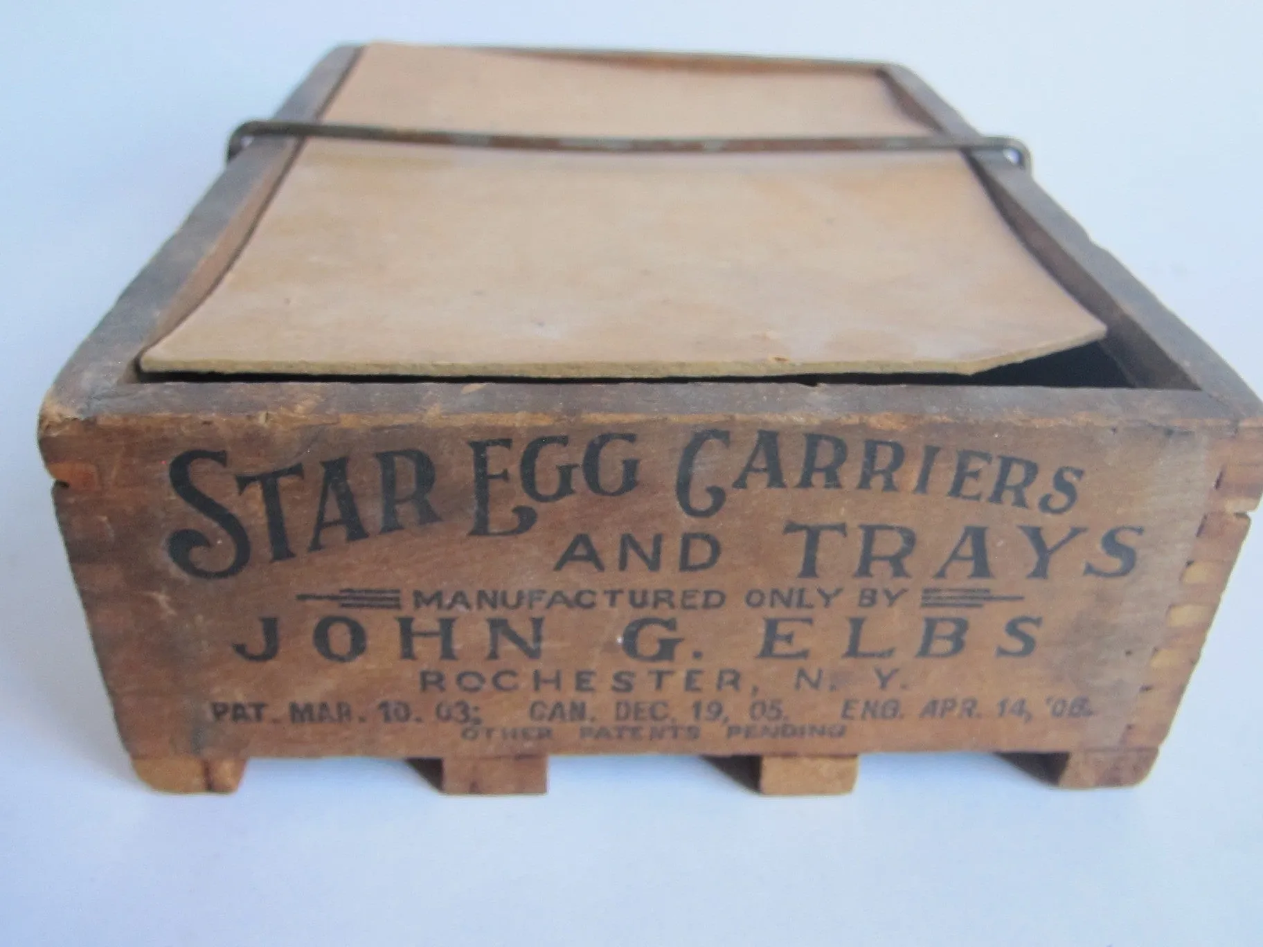 Antique Primitive Starr Egg Carrier - John G. Elbs, N.Y.