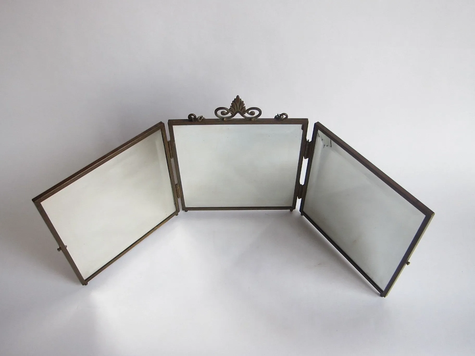Antique Tri Fold 1907 Charles Allan Gilbert Painting Mirror