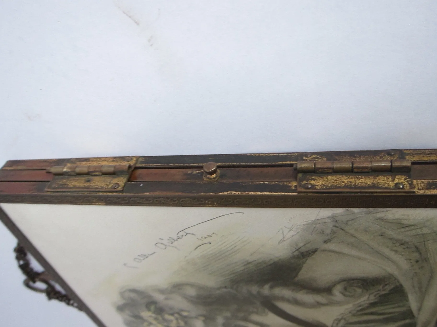 Antique Tri Fold 1907 Charles Allan Gilbert Painting Mirror