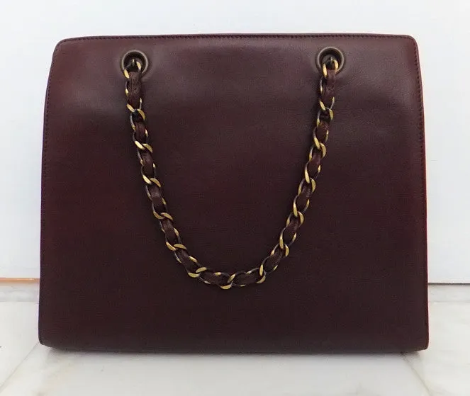 Authentic Chanel Burgundy Grand Shopper Tote (GST)