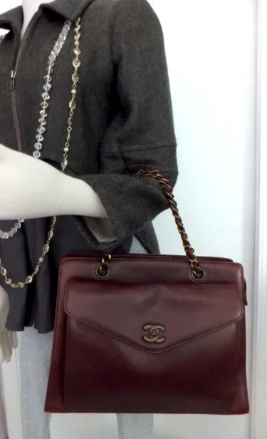 Authentic Chanel Burgundy Grand Shopper Tote (GST)