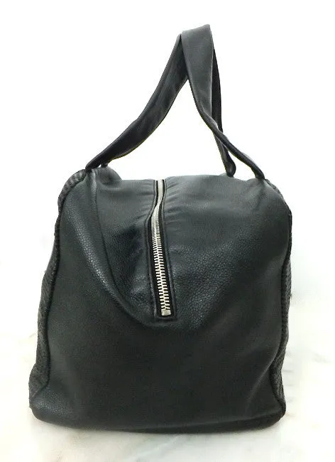 Authentic Chanel Caviar Modern Black Bowler Perforated Handbag