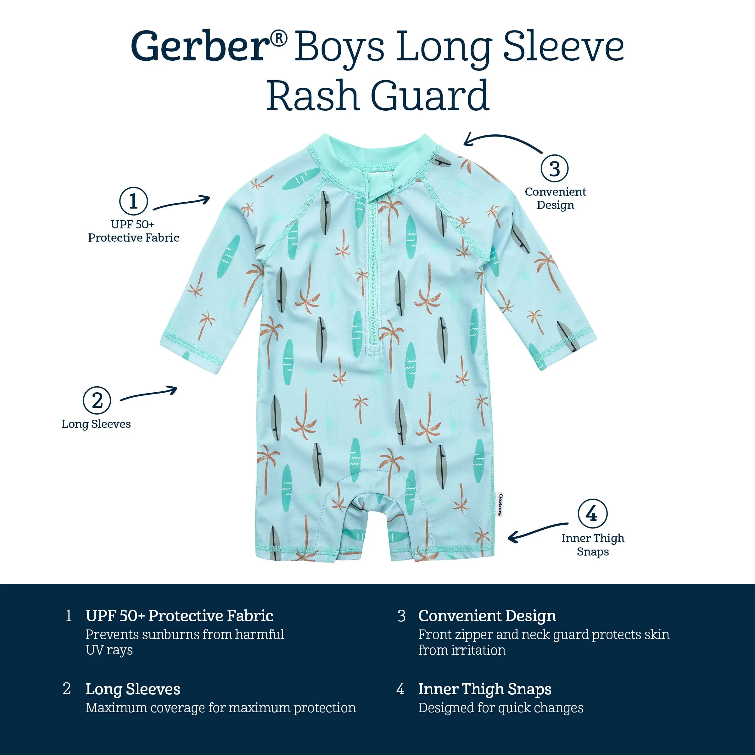 Baby Boys UPF 50  Surfboard Rash Guard