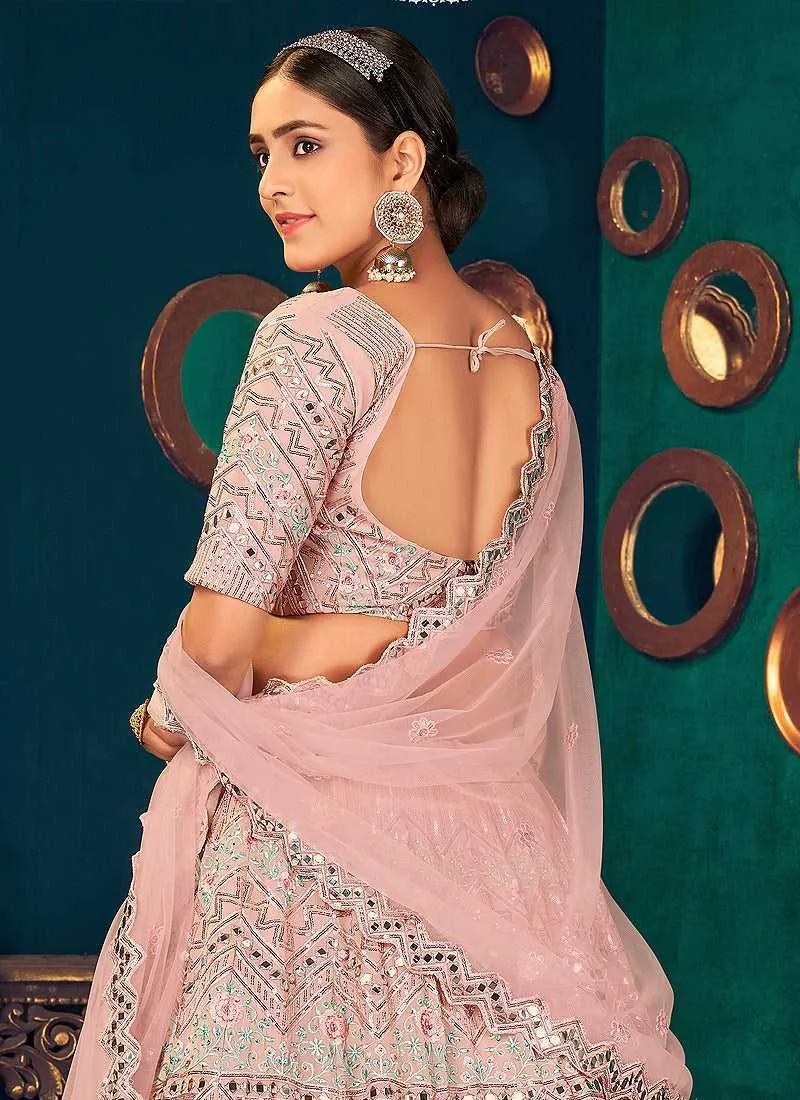 Baby Pink Heavy Embroidered Designer Lehenga Choli