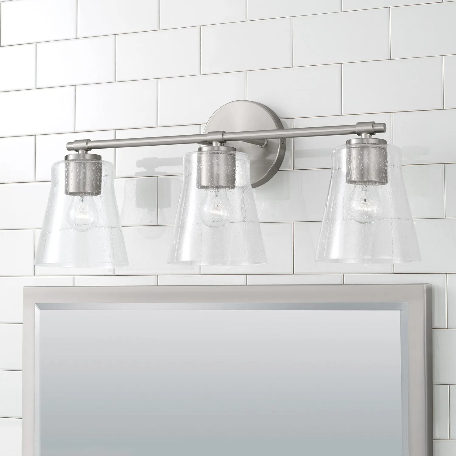 BAKER 3 LIGHT VANITY- BRUSHED NICKEL