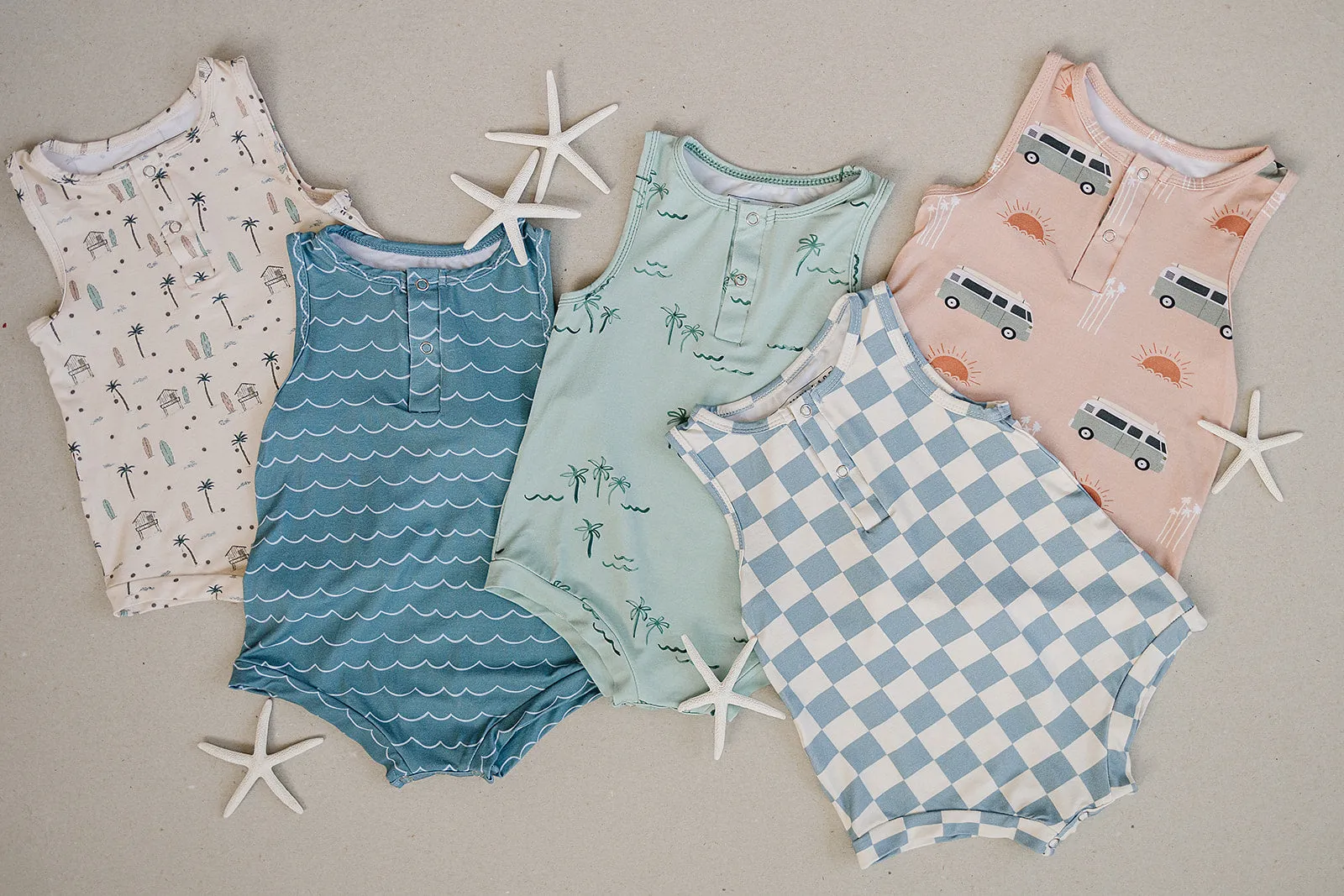 Bamboo Tank Romper - Beach Bound