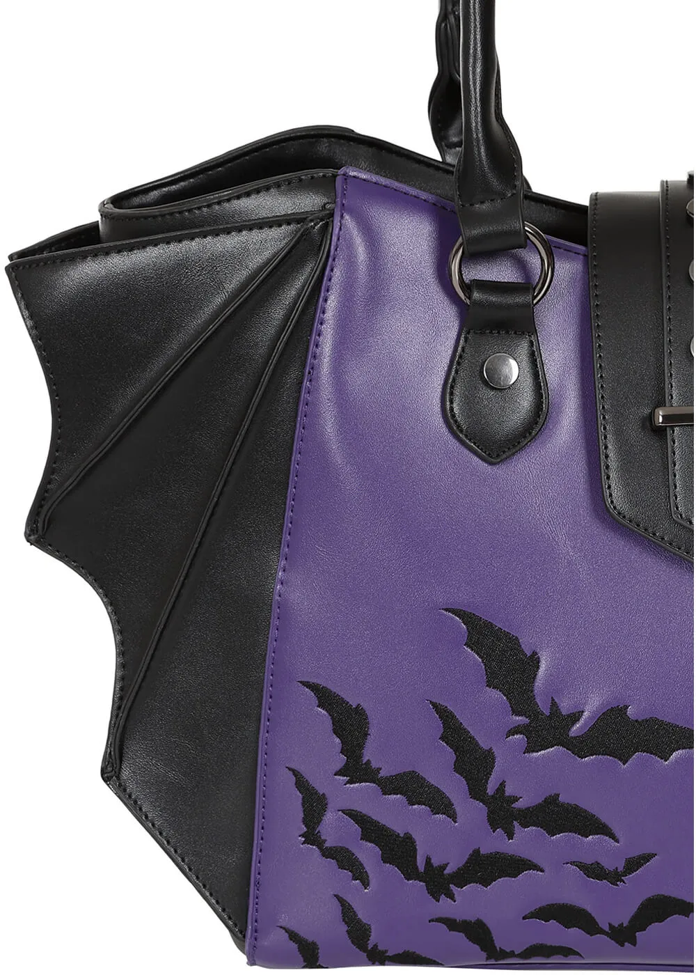 Banned Haunted Annabelle Tote Bag Purple Black