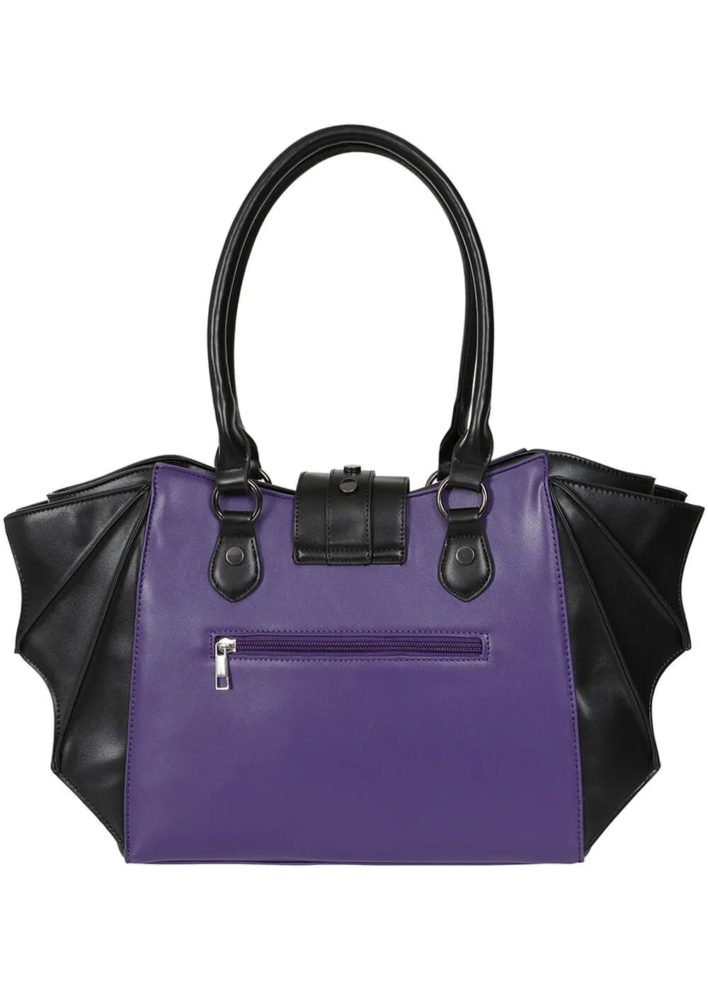 Banned Haunted Annabelle Tote Bag Purple Black