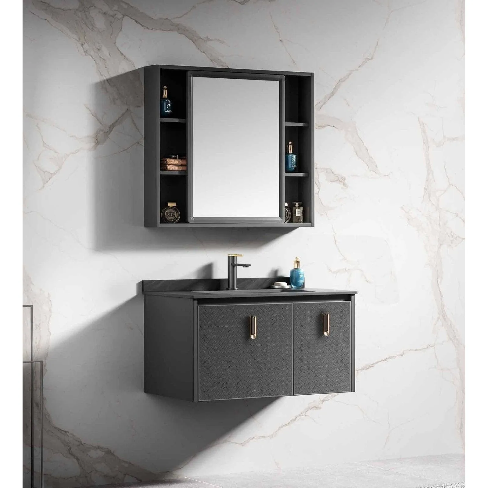Bathroom Luxury 60cm Wall-Mounted Vanity Cabinet with Mirror - WK-K-9631