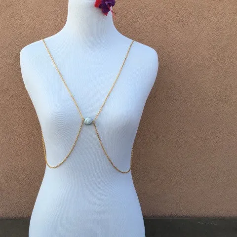 Beach Stone Gold Body Chain