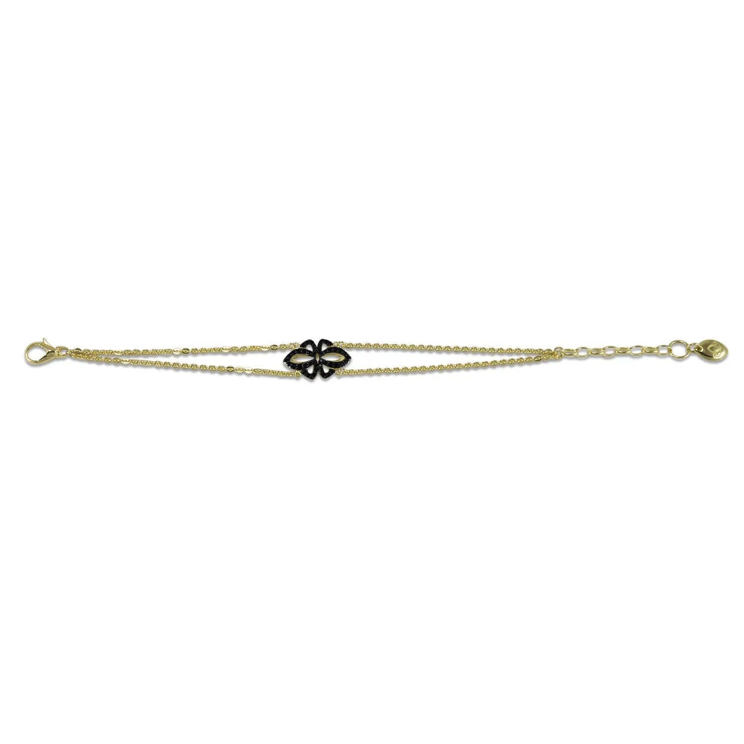 Beauty Pavé Chain Bracelet - 18K Gold Vermeil   CZ Noir